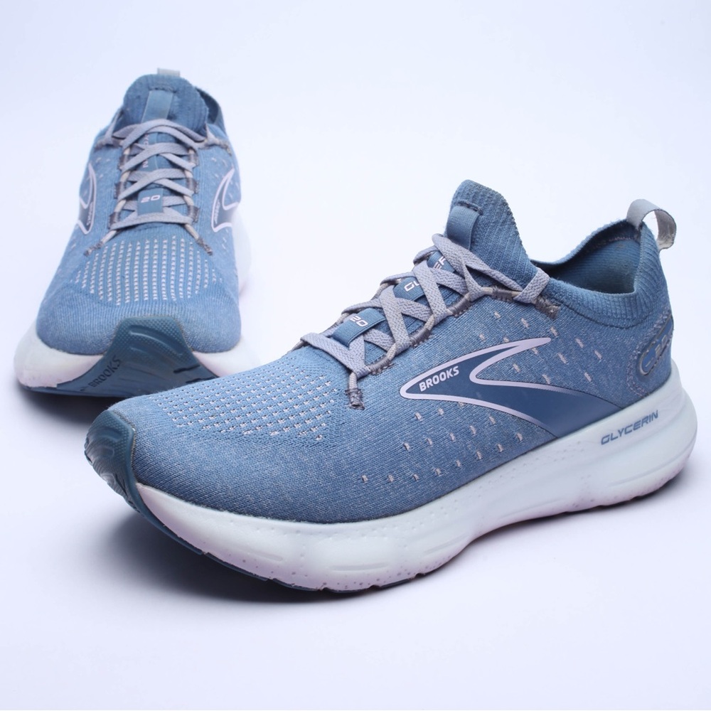 Brooks Glycerin StealthFit 20 Blue Pastel Lilac Running Shoes Women’s Size 9.5 B